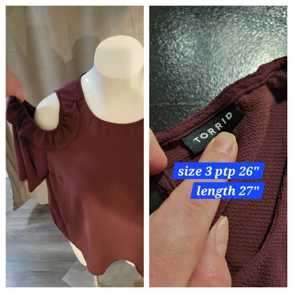 Torrid Size 3 cold shoulder top - Picture 2 of 2